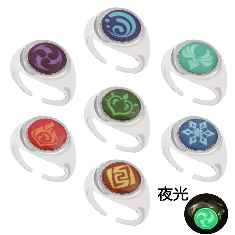 

Anime Ring Genshin Impact Finger Rings 925 Silver Open Ring Albedo Kazuha Jewelry Alloy Adjustable Rings for Women Men Gift