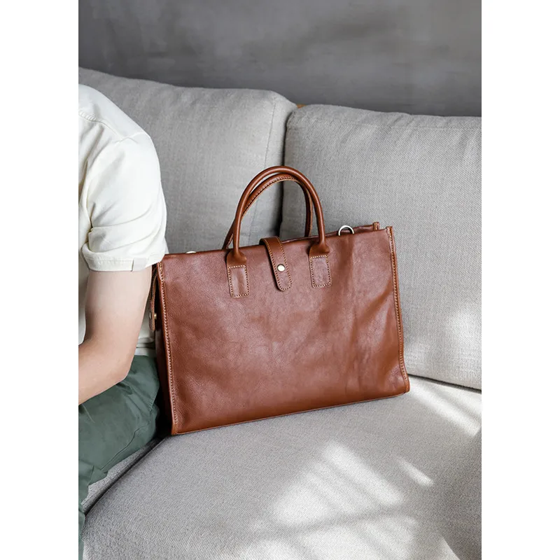 PNDME business casual genuine leather men's briefcase outdoor work luxury real cowhide handbag travel laptop messenger bag