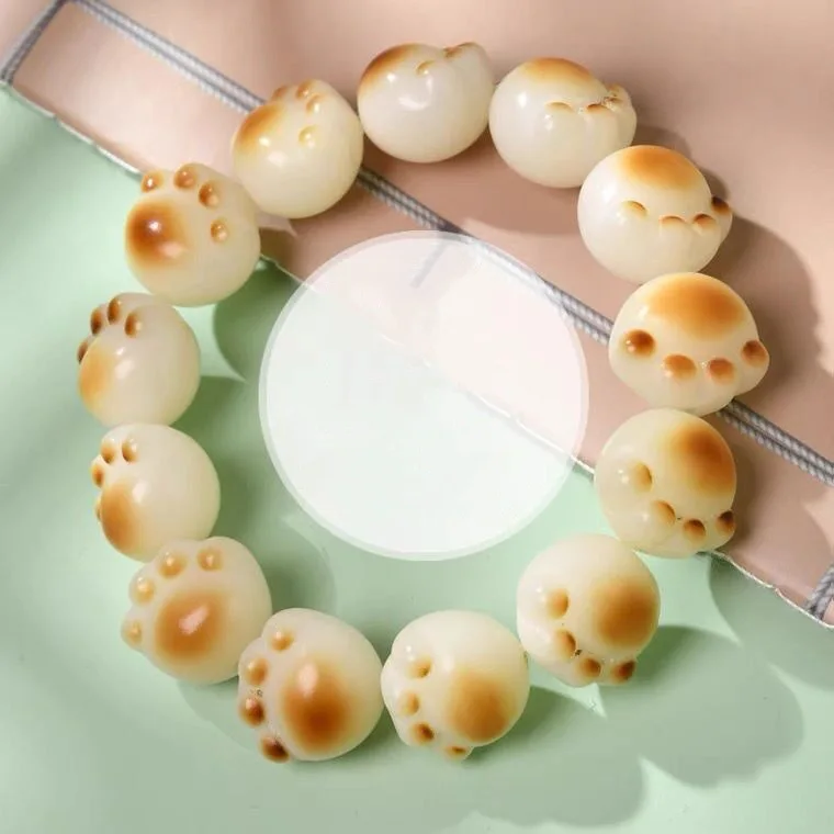 

Natural Bodhi Cat's Paw Fashion Sweet Romantic Beading Cute Handmade Cartoon Elastic Bracelet Party Jewelry For Women Girl Gift