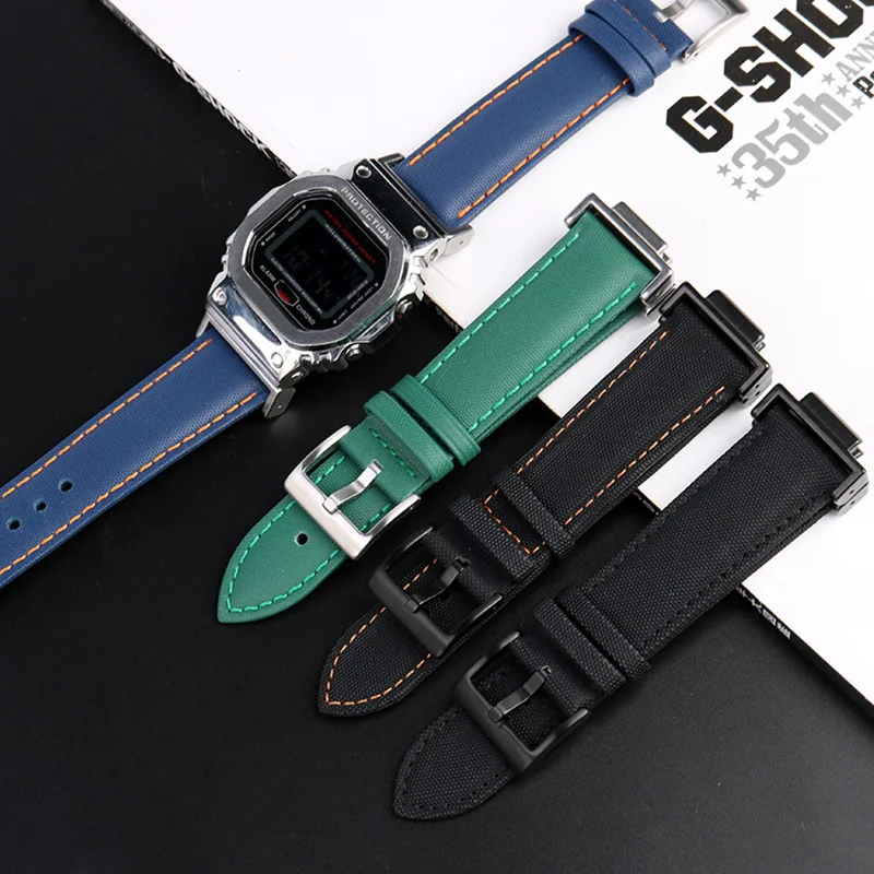 

Холщовый ремешок для часов G-Shock Casio DW5600 GW-B5600 GW-M5610 series, водонепроницаемый нейлоновый ремешок, модифицированный мужской браслет 16 мм