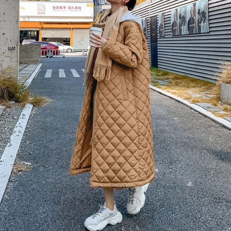 cotton padded jacket for women in autumn and winter, long, over knee, loose and large, Korean  jacket  winter coat women