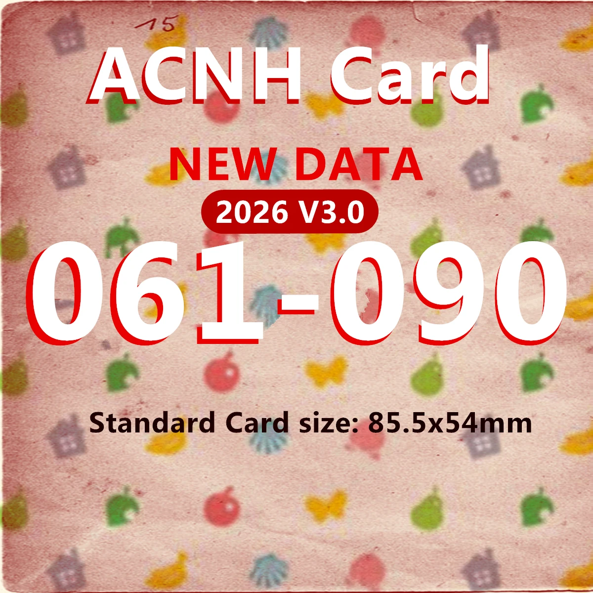 Новая карта ACNH V3.0 2026 года с данными от 061 до 090, NFC-карта NTAG215 с печатью, серия Animal Games 1, милый житель деревни Флурри, лучший подарок (art.: 3920d87f99b79) - 3920d87f99b79