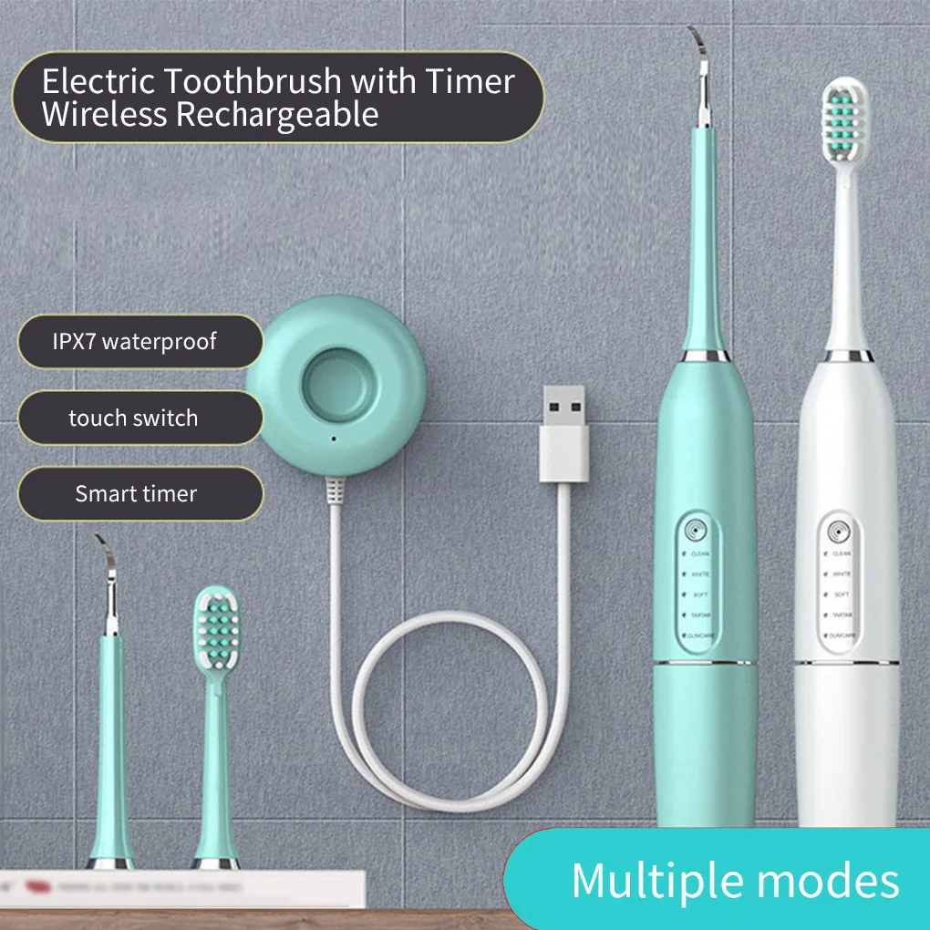 

Electrical Wireless Rechargeable Toothbrush Adults Smart Toothbrushes Modes Sonic Automatic Operated Tooth Travel
