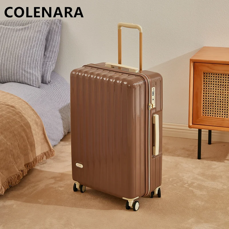 COLENARA High-quality Luggage Men's Gold Trolley Bags Women's Silent Waterproof Large Capacity with Wheels Rolling Suitcase