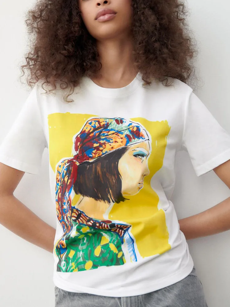 Zach AiIsa Весенняя Новая женская подходящая ко всему футболка с круглым вырезом и