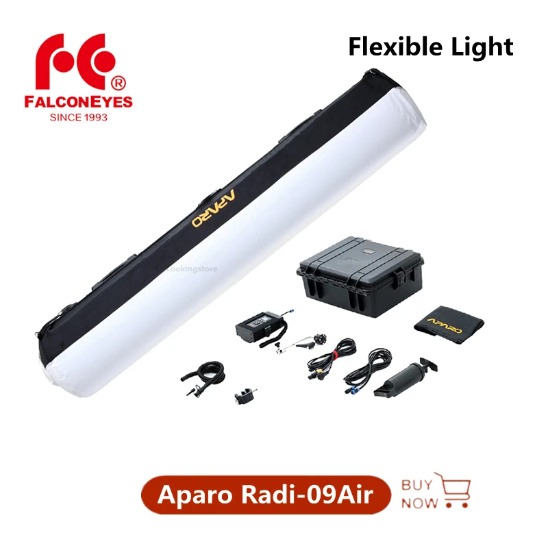 

Falcon Eyes Aparo Radi-09Air 150W Flexible Light 3000-5600K Bi-color LED Video Fill Light 9 Scene Effects with Drapery and Grid