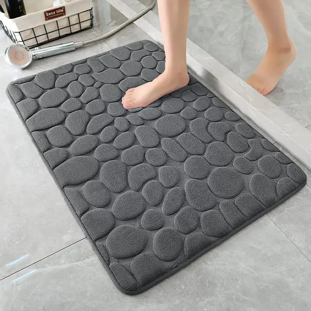 

Foot Mat Coral Fleece Floor Mat Household Memory Foam Door Absorbent Floor Mat Thickened Bathroom Embroidered L0q2