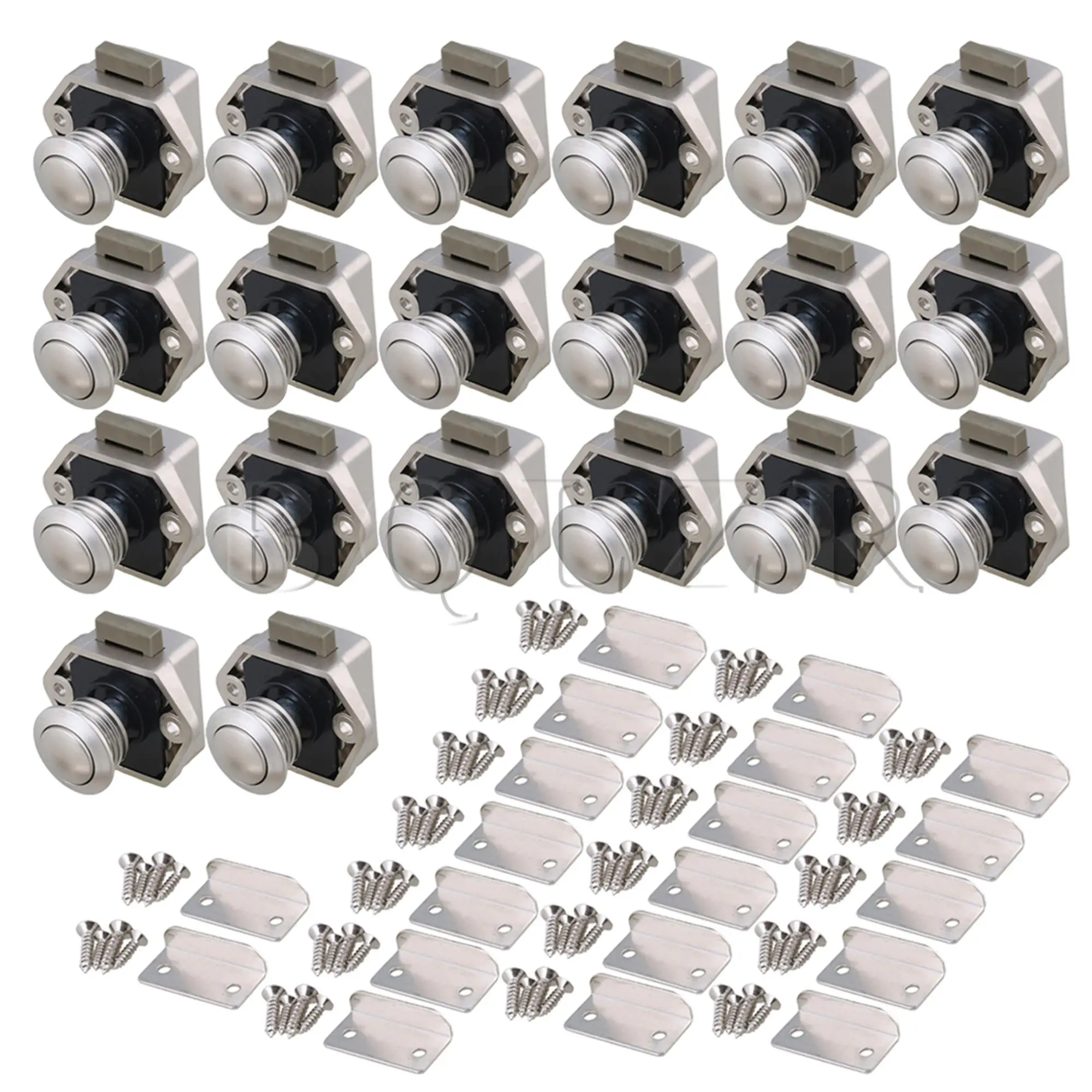 

BQLZR 20 Pcs Push Button Latch Thickness 15-18mm for RV Drawer Cabinet Door