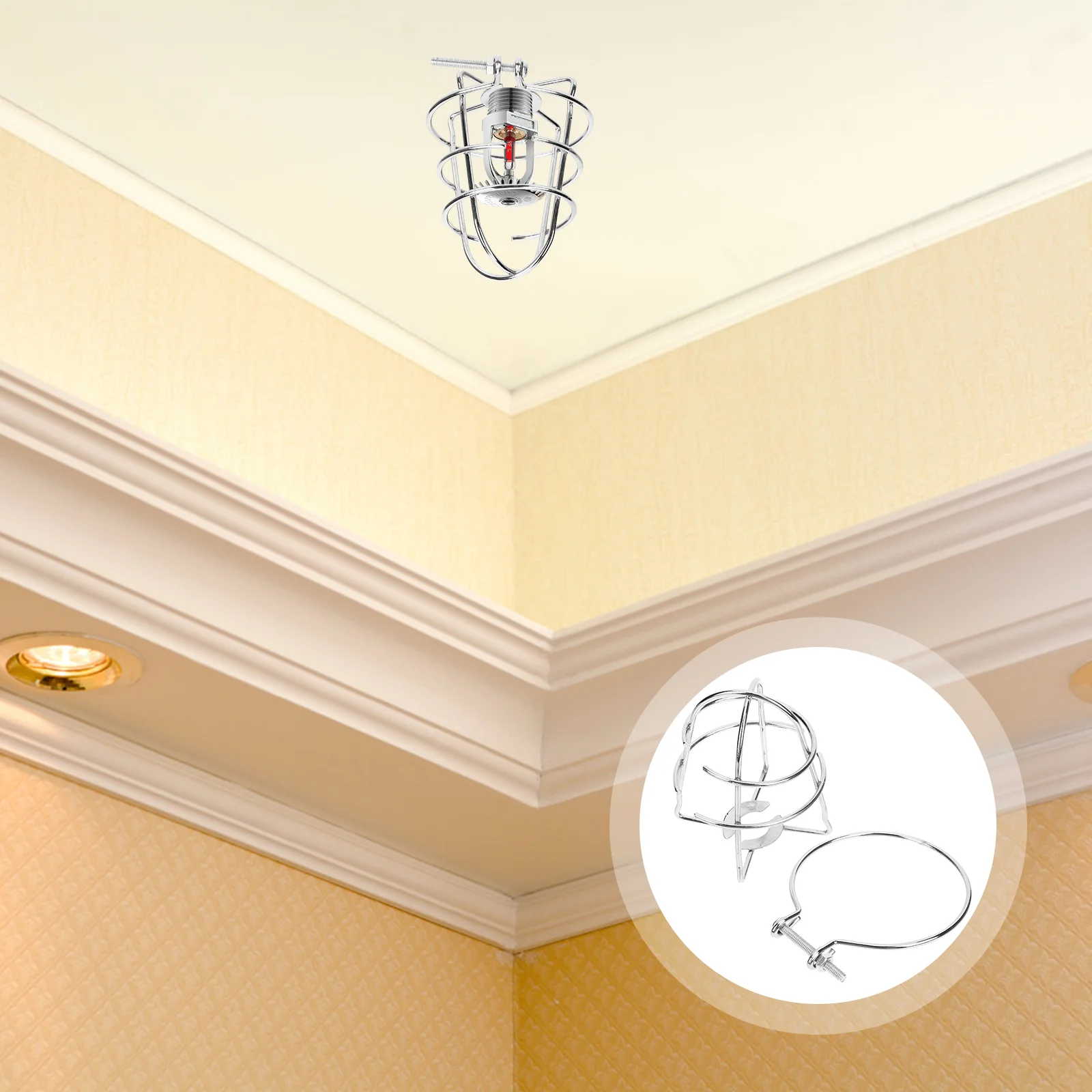 

2 Pcs Fire Sprinkler Head Cover Protector Guard Outdoor Upright Protective Frame Horizontal