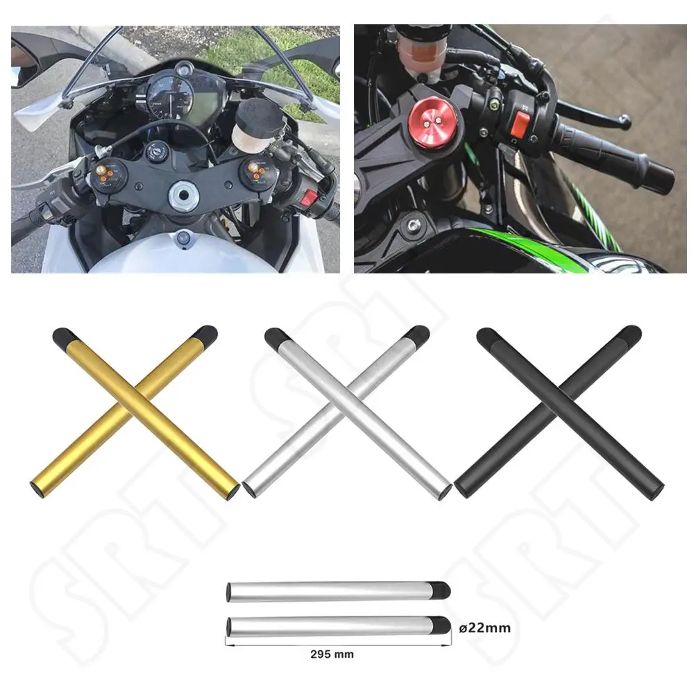 For Kawasaki Ninja ZX6R ZX10R ZX14R ZZR1400 ZZR1200 ZX12R ZX9R ZX7R Motorcycle split Clip-on Handlebars 22MM Replacement Tubes