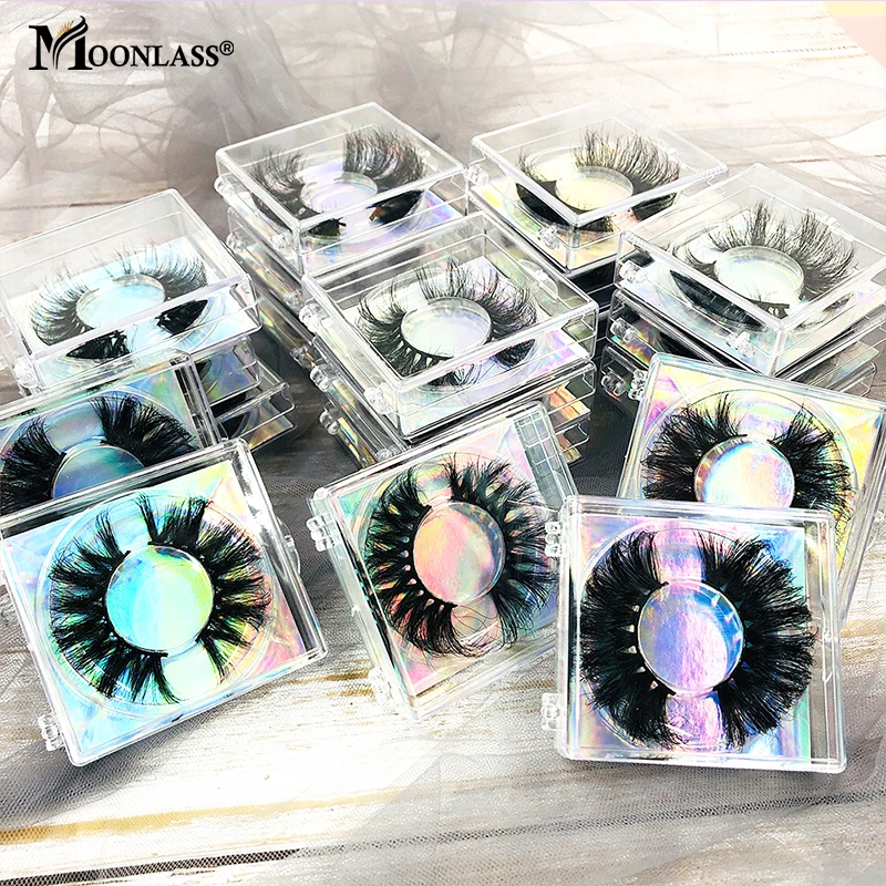 

Пользовательский логотип 25 мм пушистые норковые ресницы 6D 3D толстые длинные накладные ресницы цветные ресницы оптом коробки для ресниц пос...