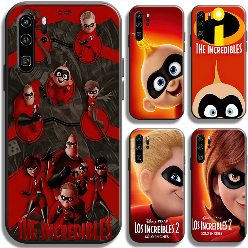 

Disney The Incredibles For Huawei P30 P30 Lite P30 Pro Phone Case Cases Black Liquid Silicon Soft Shockproof Cover Coque TPU