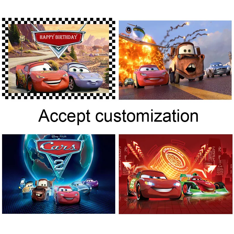 

Cartoon Cars Themed Birthday Party Decorating Supplies Kid Photography Vinyl Cloth Background For Photo Shoot Props Baby Shower