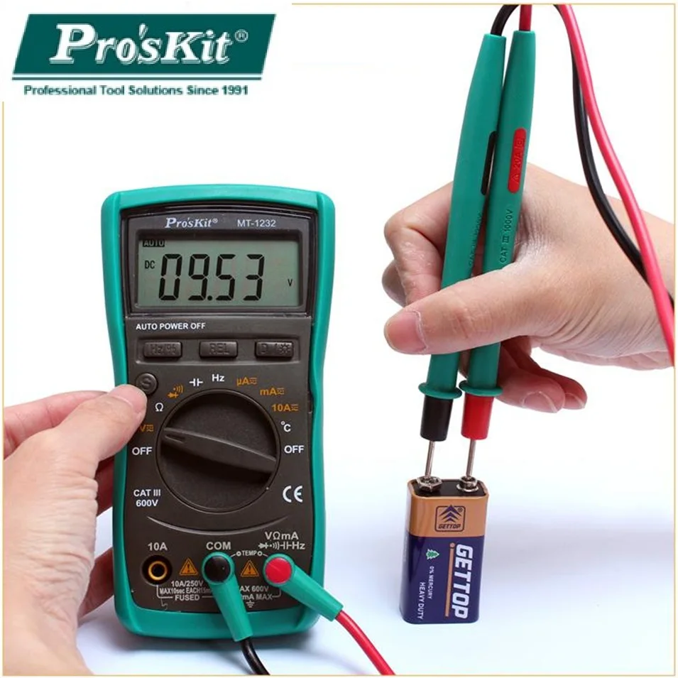 

Pro 'skit MT-1232 Safety Standard Professional Ohm Test Meter DC AC Voltage Current Resistance Analog Multimeter MT-1232-C
