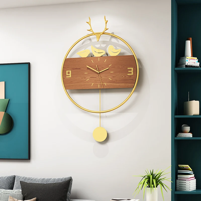 

Luxury Design Wall Clock Modern Bedroom Nordic Pendulum Wall Clocks Living Room Minimalist Wanduhr Room Decorarion GXR45XP