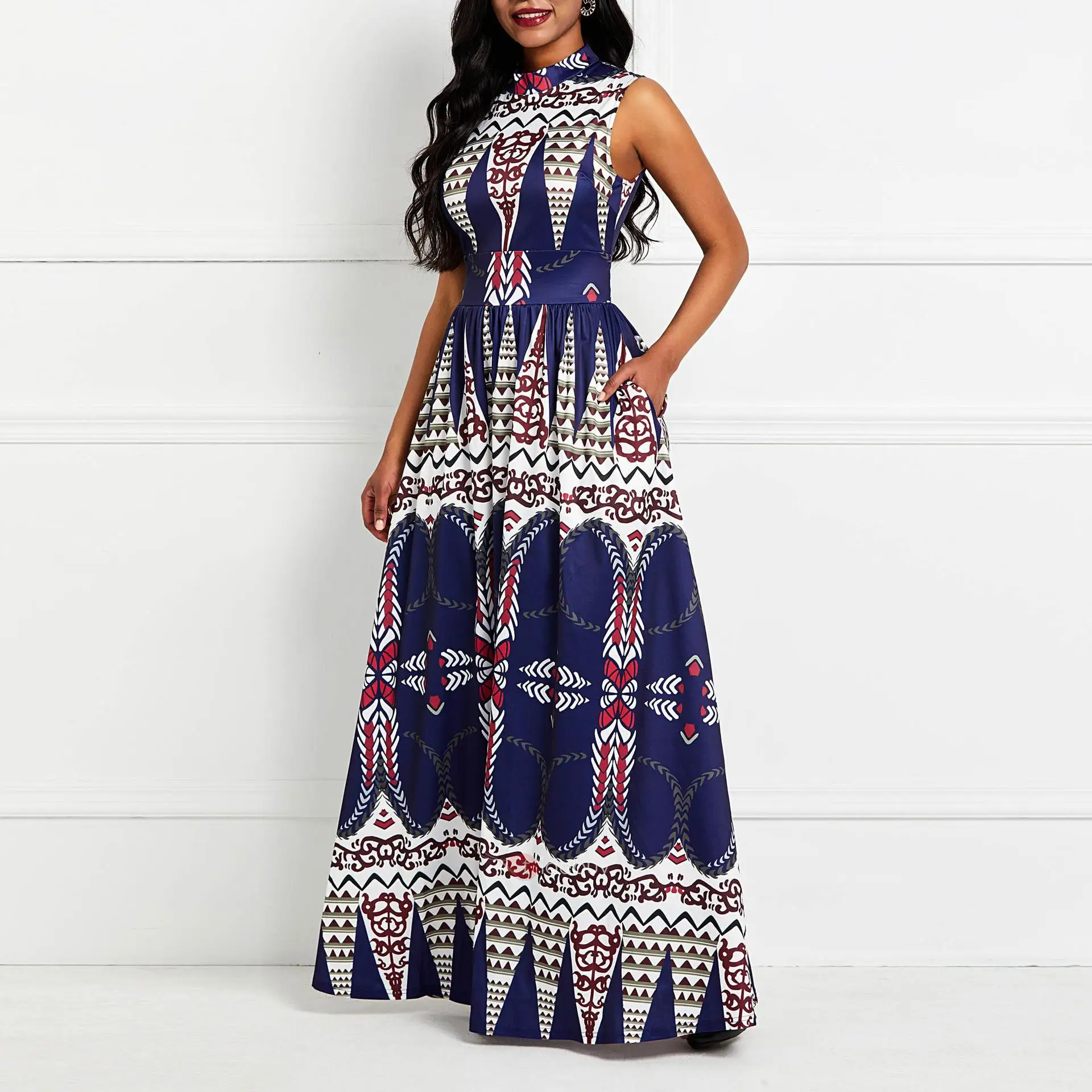 

2022 Spring And Summer 3d Digital Printed Sleeveless Dress