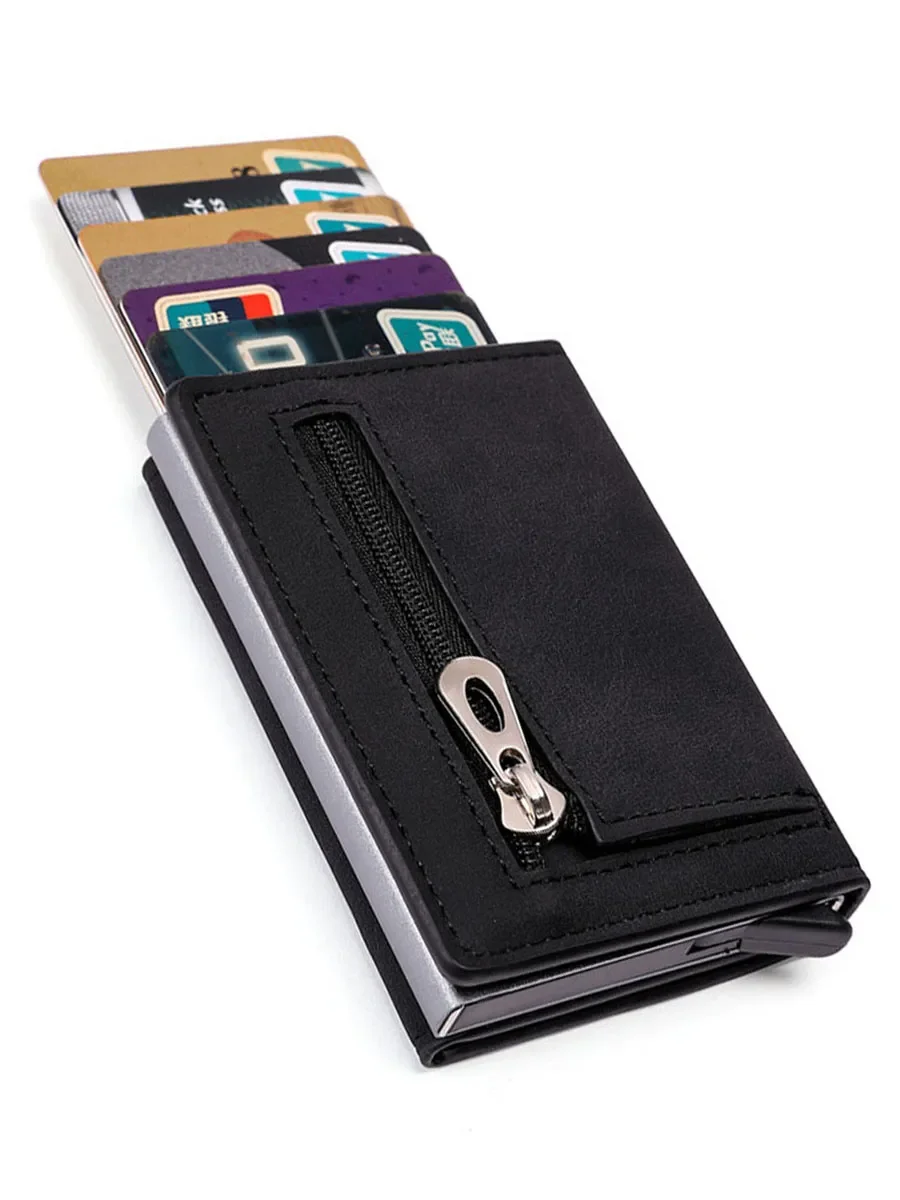 

With Purse Gebwolf Men Pocket Anti-magnetic Coin Clips & Rfid Leather Wallet Holder Cards PU Organizer Credit Money