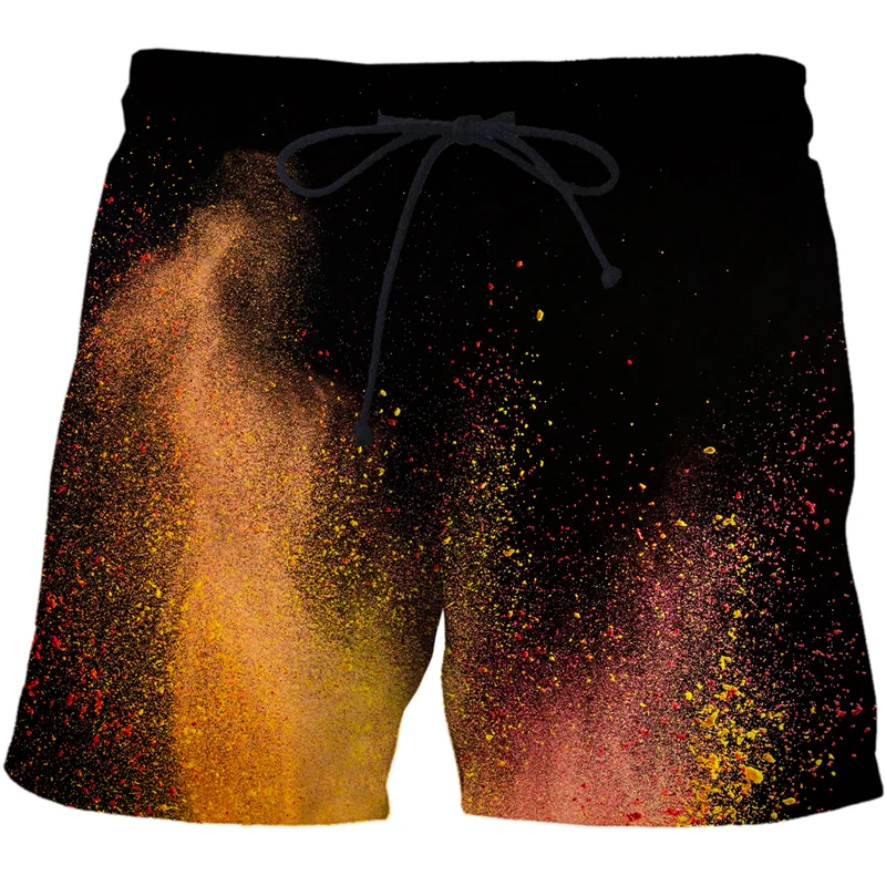 2022 New Casual Speckled tie dye pattern Men Beach Pants Quick-drying Swimsuit Swimming Suit Funny 3D Printed Surfing Shorts