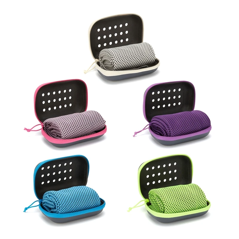 

5 Pcs Sports Towel Sweat Rag Breathable Cooling Towel with Storage Box for Sport