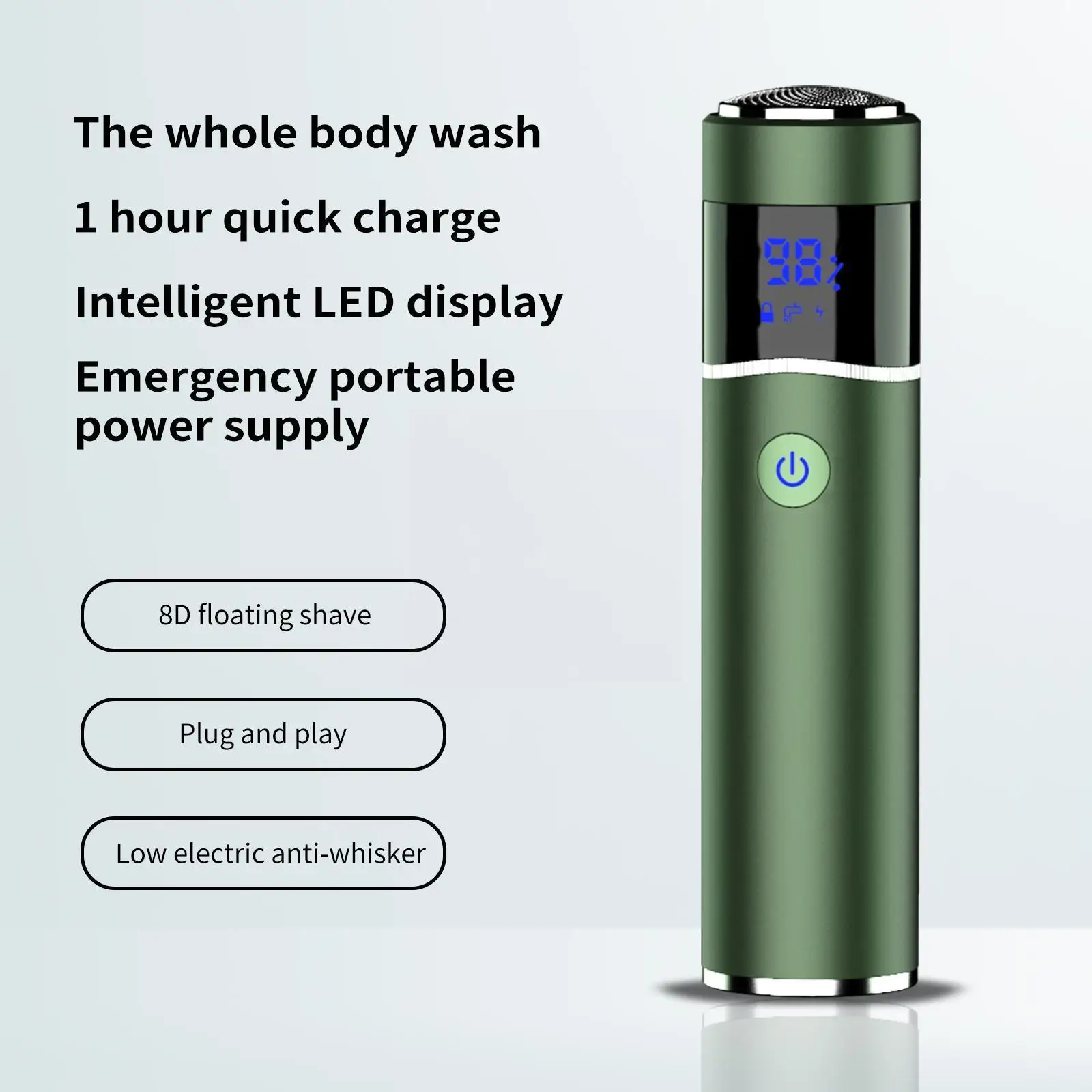 

8D Portable Electric Shaver For Men IPX7 Waterproof USB Rechargeable Wet Dry Multifunctional Mini Face Shaver Safety Razor K6Q6