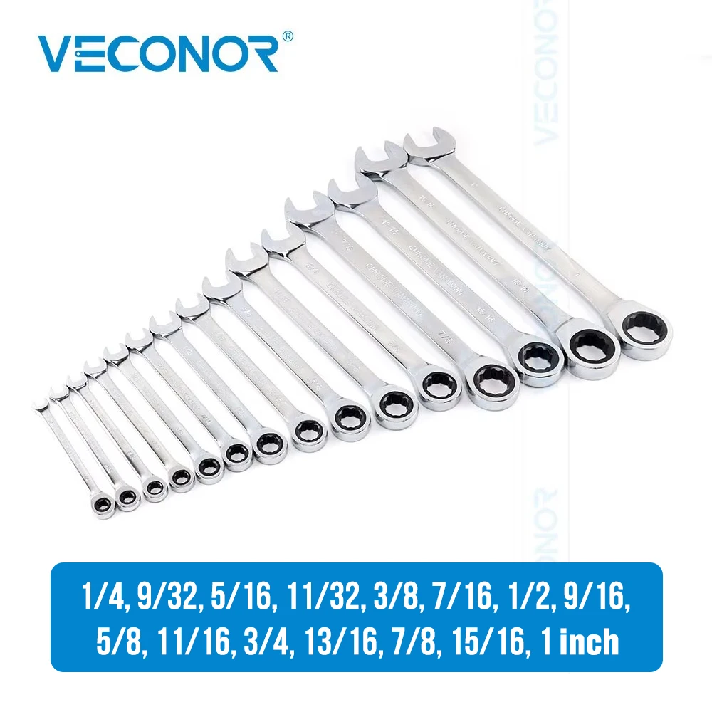 

Набор гаечных ключей с храповым механизмом, 1/4-1 дюйм