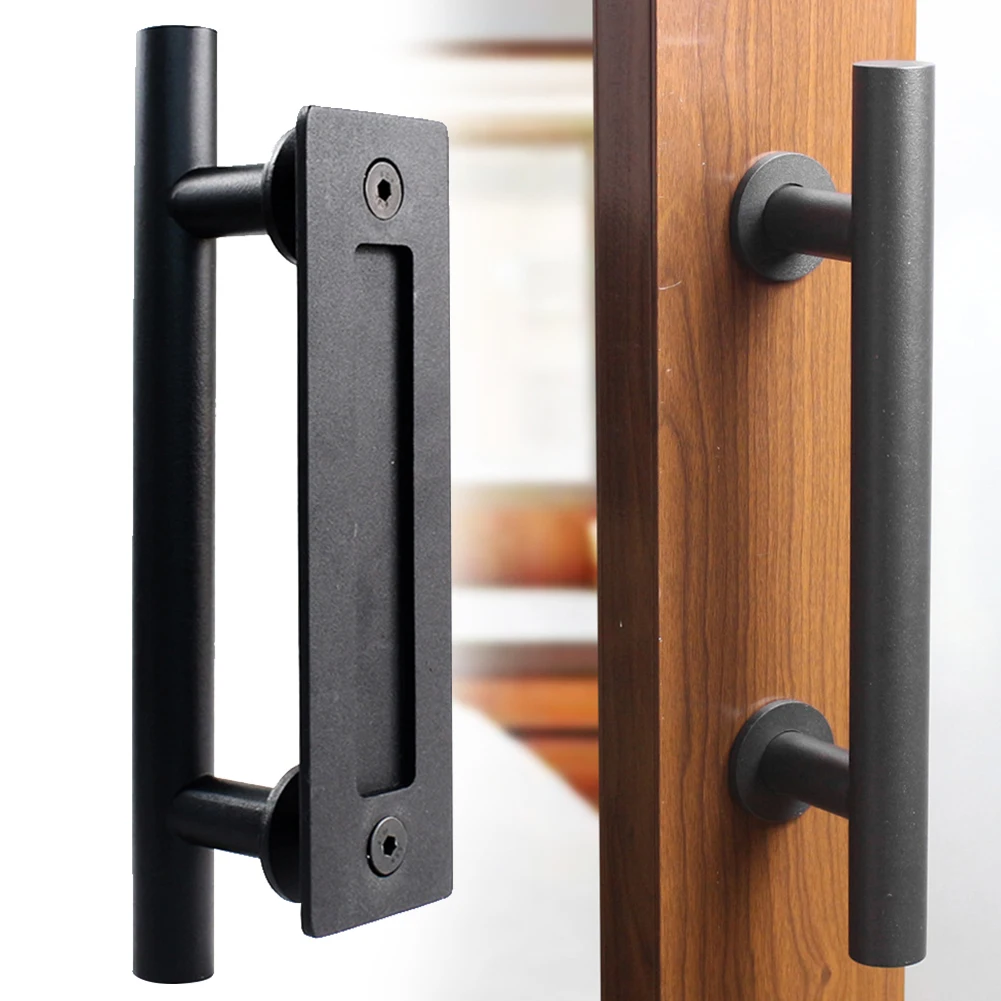 

Door Handle Set For Gates With Screw Practical Home Easy Install Furniture Heavy Duty Carbon Steel Wear Resistant Decorative
