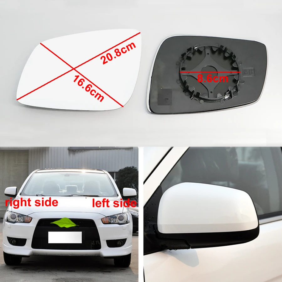 

Yifei For Mitsubishi Lancer Ex 2009 2010 2011 2012 Car Accessories Rearview Mirrors Lens Rear View Mirror Glass without Heating