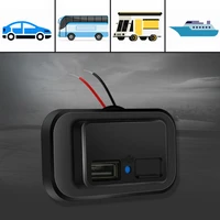 usb car charger socket power outlet with cap dual port quick car charger for rv motorhome camping caravan bus marine