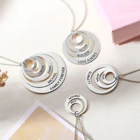 925 sterling silver engraved family stacked circle name personalized necklace birthday jewelry for women girls mother day gifts