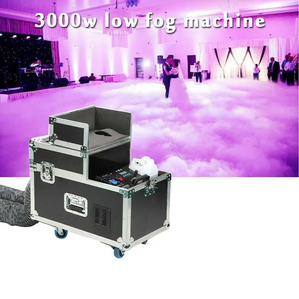 Online Máquina de humo de agua con doble salida de manguera DMX512, Control remoto de 3000W, máquina de efecto de niebla baja para escenario, fiesta de boda