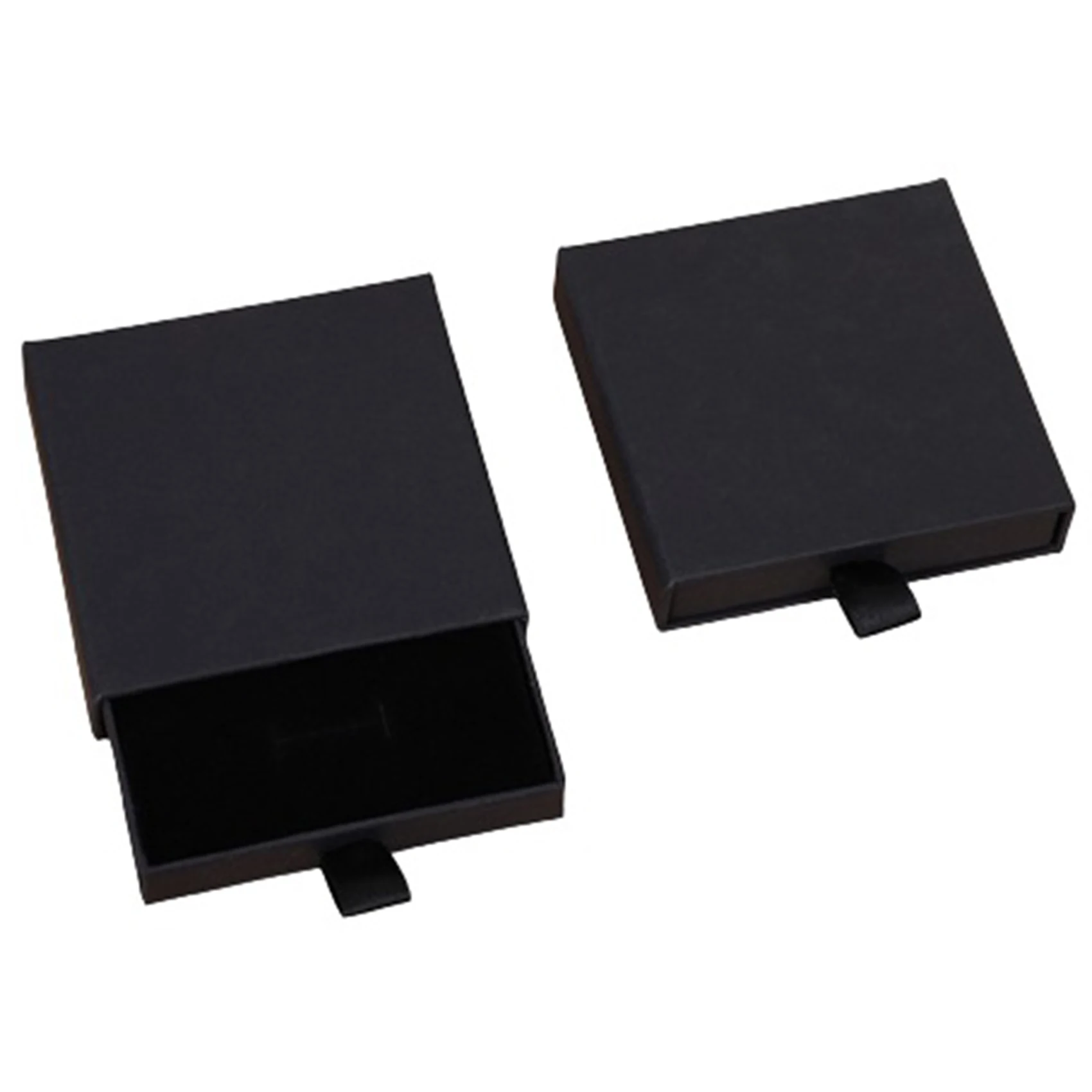 

Paper Drawer Packaging Box Greeting Card Necklace Bracelet Gift Package Case Boxes Jewelry Storage Box(Black)8X8X1.7cm