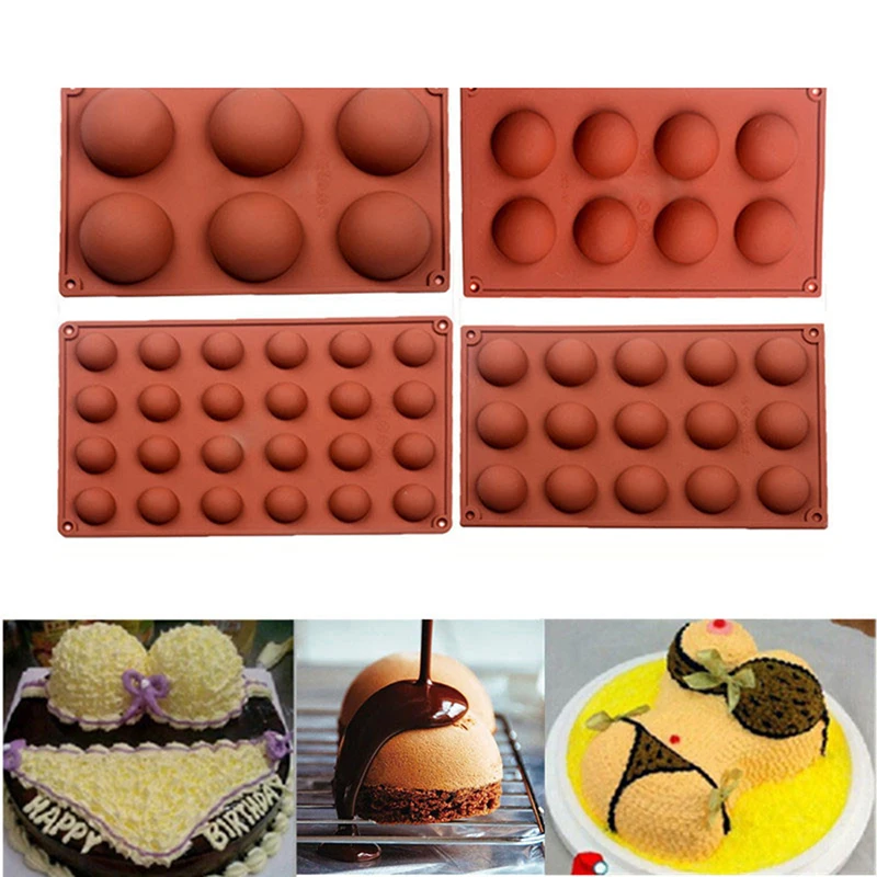 

Assorted Size Semicircle Silicone Mold Half Sphere Chocolate Candy Mould Cake Mousse Dome Jelly Ice Cream Cupcake Baking Tool