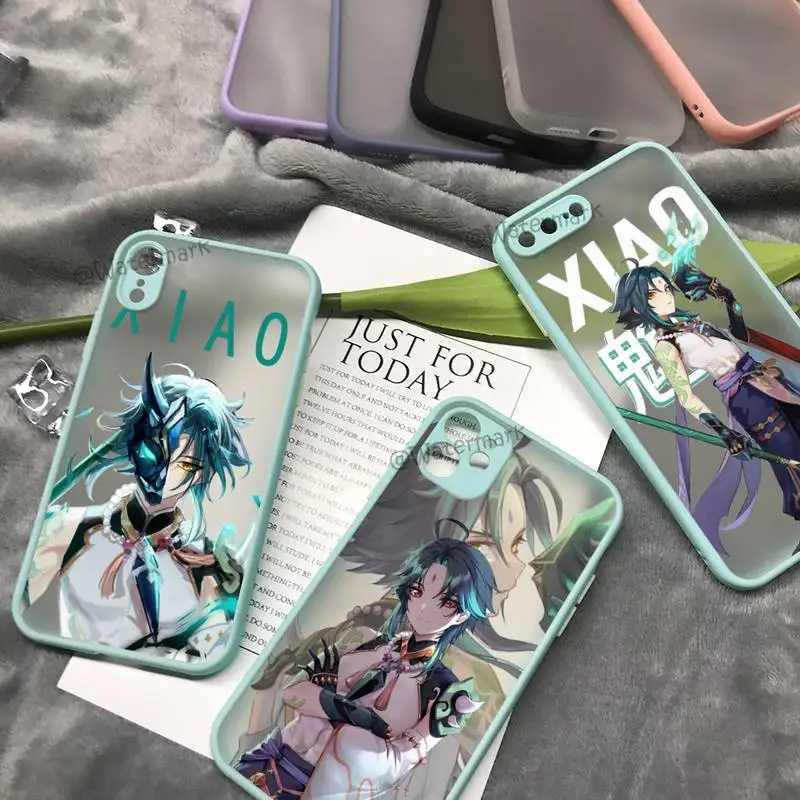 

Xiao Genshin Impact Game Phone Case For IPhone 13 12 Mini 11 Pro Max Xs Xr X 7 8 Plus Sky Blue Matte Translucent Funda