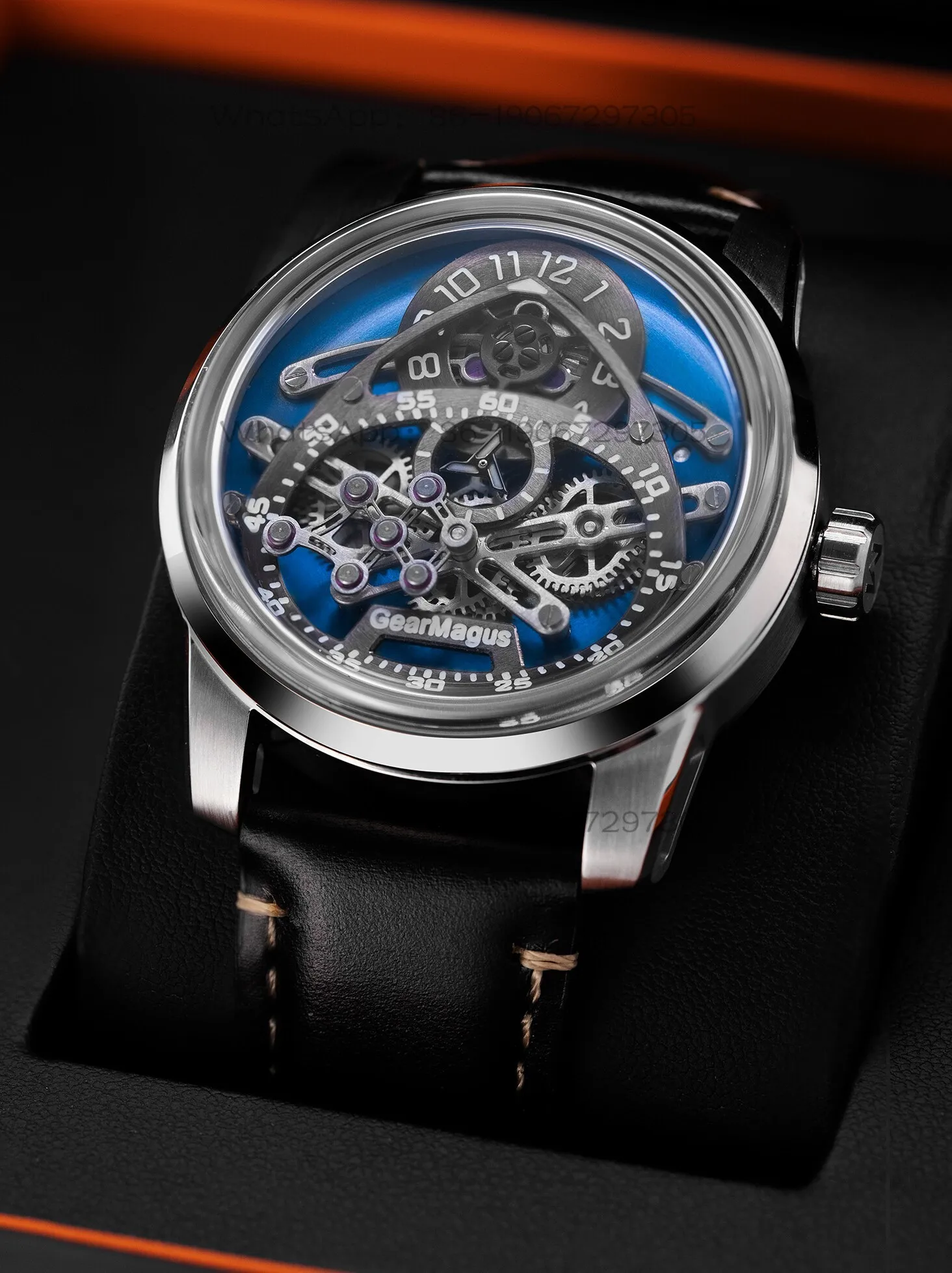 Фото Мужские механические часы Time IslandGearMagus Magic Time с телескопическим механизмом, полностью автоматические, полые, светящиеся, модные №3