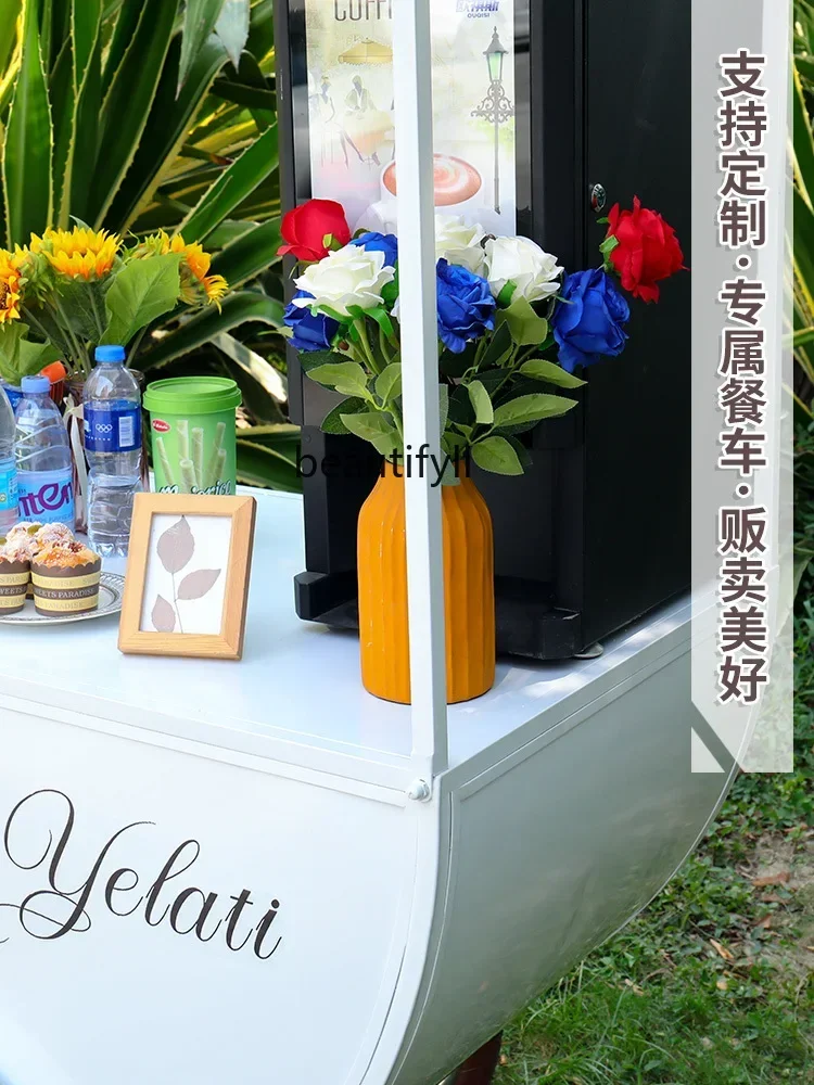 Уличная кабина креативная тележка для продажи с тремя колесами рекламный