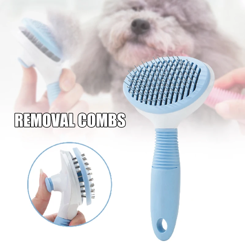 

Щетка для кошек и собак, самоочищающаяся Массажная расческа для удаления шерсти у домашних животных