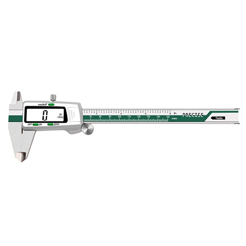

HLZS-Digital Display Stainless Steel Calipers 0-150Mm 1/64 Fraction/MM/Inch LCD Electronic Vernier Caliper Waterproof