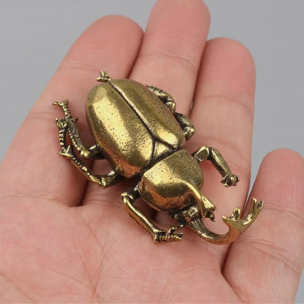 

Fall-proof Rhinoceros Brass Ornament Exquisite Beetle Ornament High Quality Compact Simulation Copper Insect Hand Play Piece