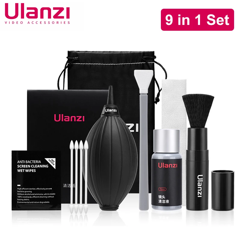 

Комплект для очистки камеры Ulanzi 9 в 1, набор для очистки цифрового зеркального фотоаппарата с датчиком для Sony, Fujifilm, Nikon, Canon, SLR, DV-камеры s Clean