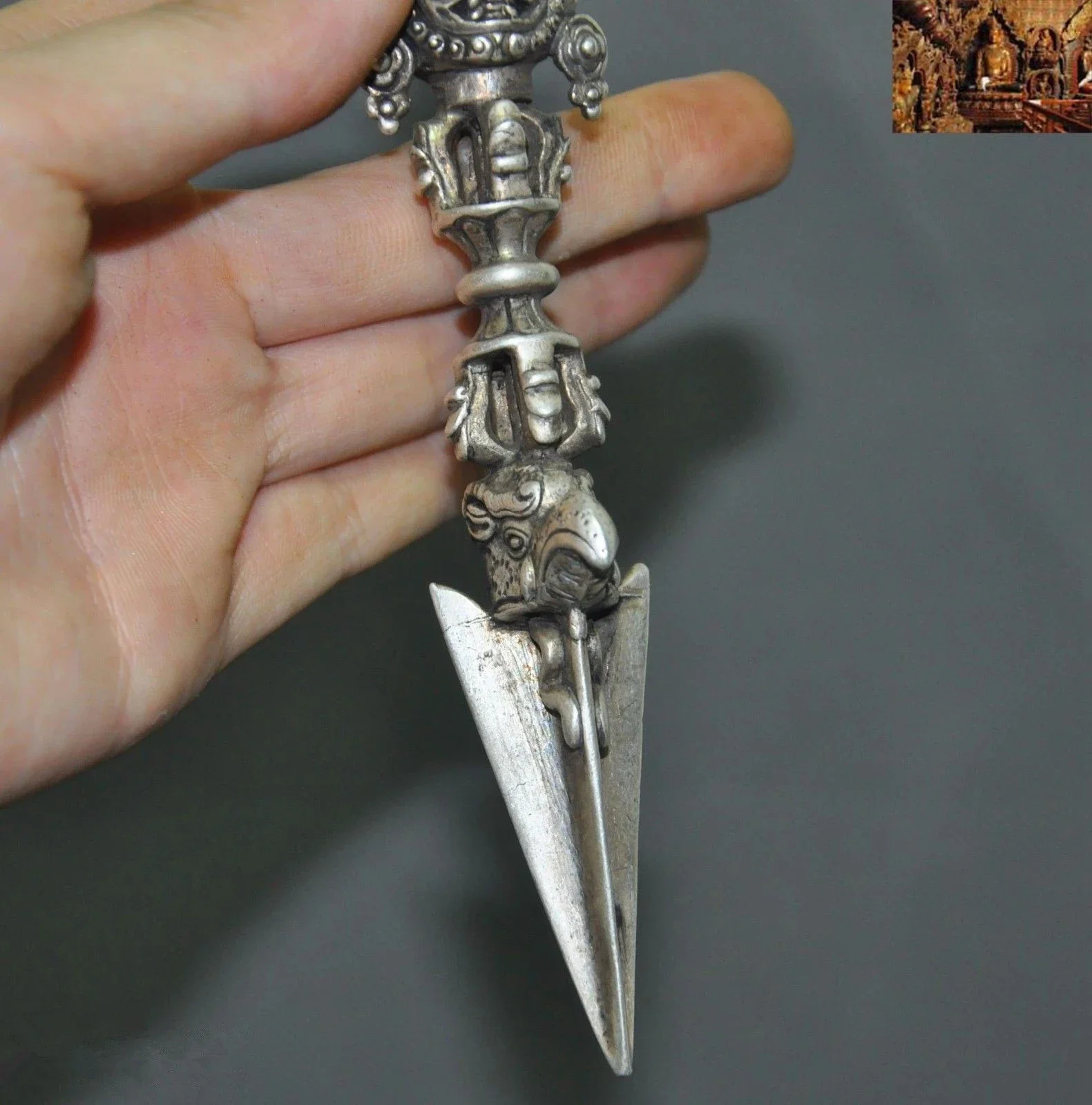 Тибетский буддизм Тибетское серебро Бог Махакала Ваджра Пхурпа Кинджал