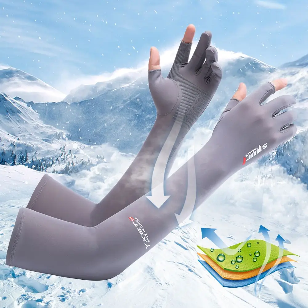 

High Quality Drive Sun Protection Anti-UV Riding Gloves Five-Fingers Ice Arm Sleeves Ice Sleeve Armguards