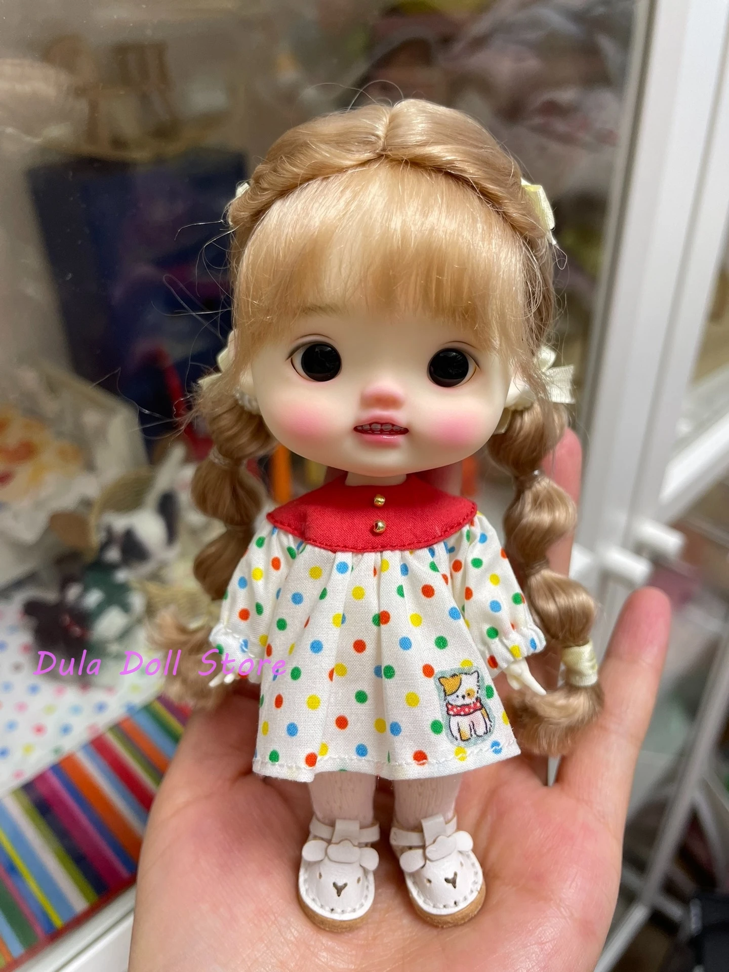 Фото Одежда для куклы Dula Красная юбка в горошек для куклы ob11 GSC №2