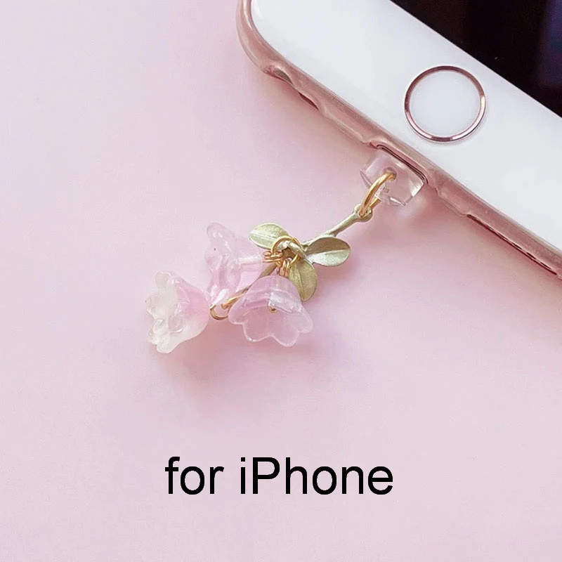 

Розовая пылевлагозащитная заглушка для телефона Lily Of The Valley