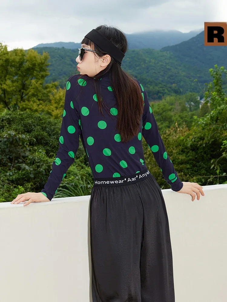 AR Original R Line round Dot HEATTECH Set Home Wear Can Be Worn outside Polka Base Thermal Underwear Basic