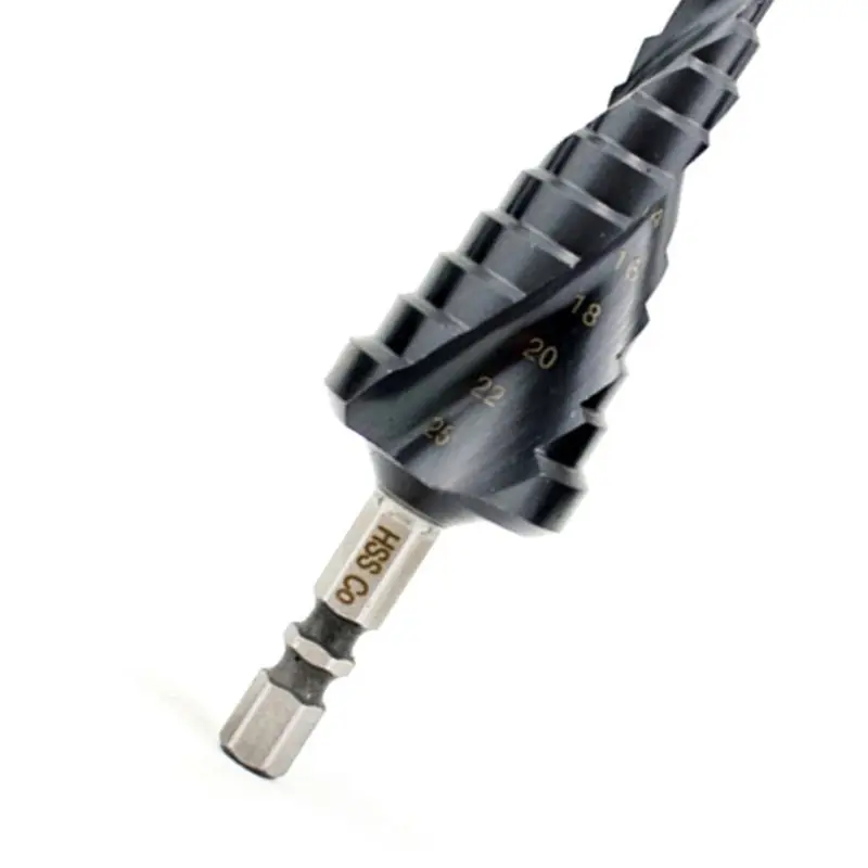 

6-25mm HSS Nitrogen Coated M35 Cobalt Step Drill Bit High Speed Steel Spiral Groove Cutter Tool
