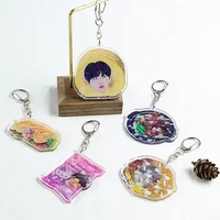 bangtan boys jimin jin suga jhope junkook v double sided key chain keychain cute pendant keyring fans accessories gift for girl