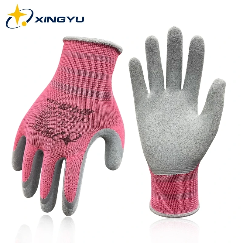 

Durable Gardening Gloves Breathable Non-slip Sandy Nitrile Gloves for Garden Wear-resistant Safety Work Gloves 6 Pairs S Size