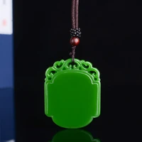 natural yellow hand carved ping an brand jade pendant fashion boutique jewelry mens and womens necklace gift accessories