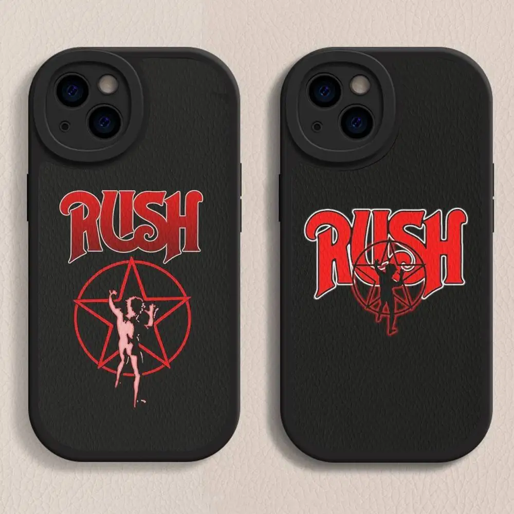 Кожаный чехол для телефона Famous R-RUSH ROCK BAND для iPhone 16 15 14 17 Pro Max 11 12 Mini Plus, мягкий чехол-накладка (art.: 3920dc6efbbb0) - 3920dc6efbbb0