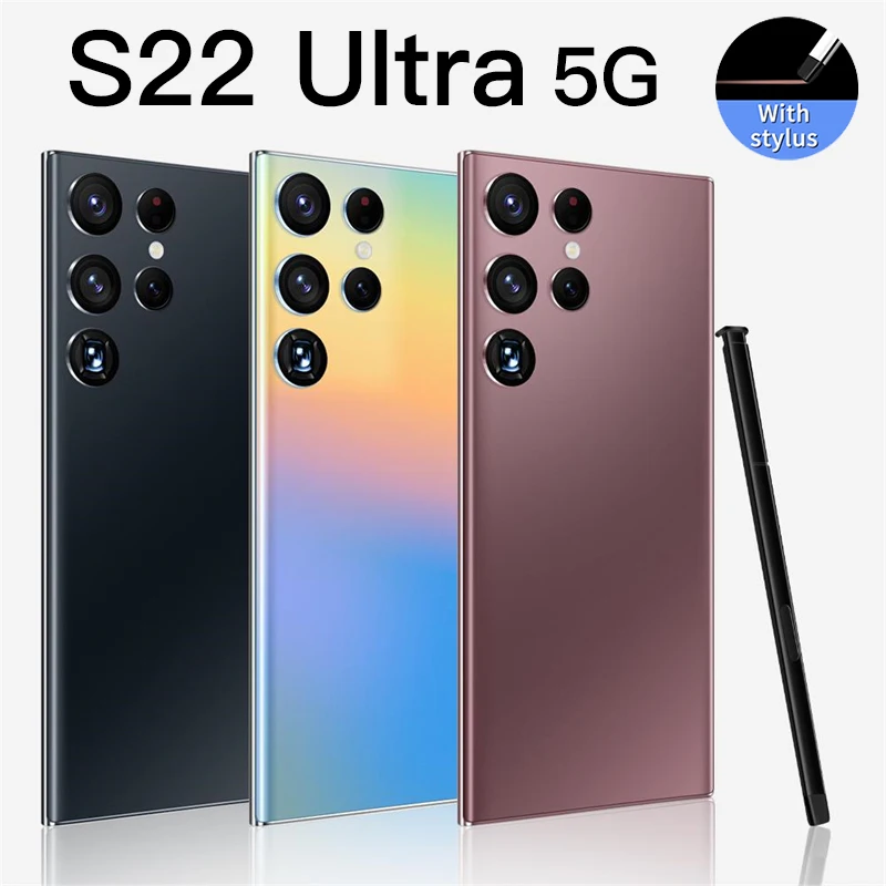 2022 new s22 ultra phones global version 7 3 inch with stylus smartphone 16gb1tb 6800mah 5g net unlocked mobile with pen phones free global shipping